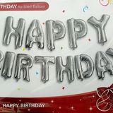 Happy Birthday Folyo Balon Gümüş