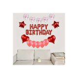 Happy Birthday Folyo Takim Set, Kirmizi
