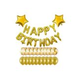 Happy Bırthday Gold Folyo Balon Şeffaf Balon Set Doğum Günü Seti