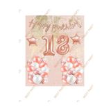 Happy Bırthday Kaligrafi Banner Yıldızlı Balon Seti 18 Yaş