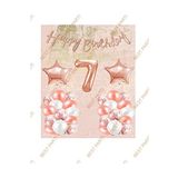 Happy Bırthday Kaligrafi Banner Yıldızlı Balon Seti 7 Yaş