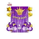 Happy Birthday Kaliografili Mor Lila Gold Doğum Günü Balon Zincir Seti, 144458200002