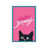 Happy Birthday Kedi Temalı Doğum Günü Kartı Hediye Not Kartı Kartpostal 10 X 15 Cm