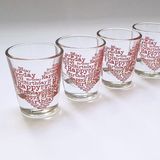 Happy Birthday Kırmızı Kalp 12'li Shot Bardağı - 45 cc