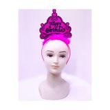 Happy Birthday Neon Fuşya Renk Doğum Günü Tacı 24x15 cm (5440)