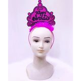Happy Birthday Neon Fuşya Renk Doğum Günü Tacı 24X15 Cm P79805s7983