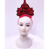 Happy Birthday Neon Kırmızı Renk Doğum Günü Tacı 24X15 Cm P142872s8252