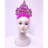 Happy Birthday Neon Pembe Renk Doğum Günü Tacı 24x15 cm (5250)