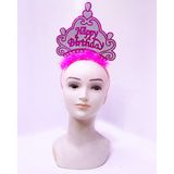 Happy Birthday Neon Pembe Renk Doğum Günü Tacı 24x15 cm (5477)