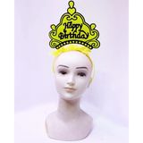 Happy Birthday Neon Sarı Renk Doğum Günü Tacı 24X15 Cm (5047)