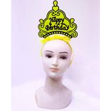 Happy Birthday Neon Sarı Renk Doğum Günü Tacı 24X15 Cm (5433)