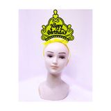 Happy Birthday Neon Sarı Renk Doğum Günü Tacı 24x15 cm (5534) 52244208770