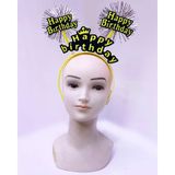 Happy Birthday Neon Sarı Tacı - Doğum Günü Kutlamaları İçin Parlak Aksesuar