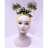 Happy Birthday Püsküllü Neon Sarı Renk Doğum Günü Tacı 22X19 Cm (5047)