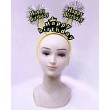 Happy Birthday Püsküllü Neon Sarı Renk Doğum Günü Tacı 22X19 Cm P79807s9870