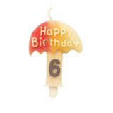 Happy Birthday Şemsiye Tasarımlı Rakam Mum – Doğum Günü Pastası İçin Dekoratif Pasta Mumu (6/7 / 8/9 Seçenekli) (6)