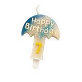Happy Birthday Şemsiye Tasarımlı Rakam Mum – Doğum Günü Pastası İçin Dekoratif Pasta Mumu (6/7 / 8/9 Seçenekli) (7)