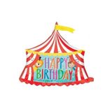 Happy Birthday Sirk Hayvanları Çadırı Folyo Balon 30 Inc & Karnaval Konsept Parti Balonu