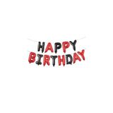 Happy Bırthday Siyah Kırmızı Renk Folyo Balon