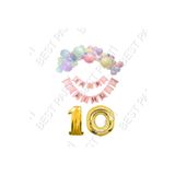 Happy Bırthday Yazılı Banner Makaron Balon Seti 10 Yaş Gold Set Doğum Günü