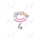 Happy Bırthday Yazılı Banner Makaron Balon Seti 4 Yaş Gümüş Set Doğum Günü