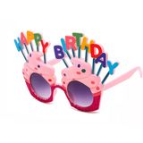 Happy Birthday Yazılı Pembe Fuşya Renk Parti Gözlüğü 12x7 cm (5250)
