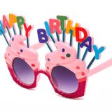 Happy Birthday Yazılı Pembe Fuşya Renk Parti Gözlüğü 12x7 cm (5264)