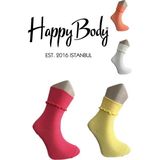 Happy Body Çorap (Art Nm 40245) 2li Set Kız Çocuk Çorap Özel Aksesuarlı Lastik Dikim - Ekru - 5 - 8 Yaş