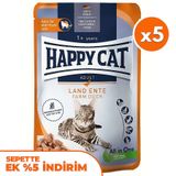 Happy Cat Meat in Sauce Sterilised Ördekli Kısırlaştırılmış Kedi Yaş Maması 85 Gr x 5 Adet