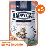 Happy Cat Meat in Sauce Sterilised Somonlu Kısırlaştırılmış Kedi Yaş Maması 85 Gr x 5 Adet