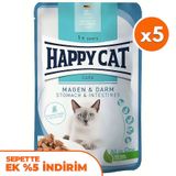 Happy Cat Meat in Sauce Stomach Intestines Mide Sağlığı Kedi Yaş Maması 85 Gr x 5 Adet