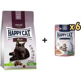 Happy Cat Sterilised Kuzu Kısırlaştırılmış Kedi Maması 4 kg + 6 Adet Happy Cat Somonlu Tahılsız Yetişkin Kedi Konservesi 85GR