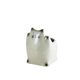 Happy Cat Yuvarlak Seramik Saksı Bej