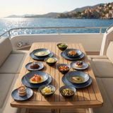 Happy Chef Blue Nebula 16 Parça Yemek Takımı, Çanta Hediyeli, Thermoset Melamin