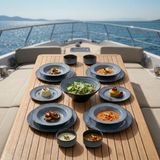Happy Chef Grey Quartz 17 Parça Yemek Takımı, Çanta Hediyeli, Thermoset Melamin