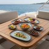 Happy Chef Grey Quartz 7 Parça Yemek Takımı, Çanta Hediyeli, Thermoset Melamin