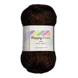 Happy Fiore Parlak Örgü İpi - 100 g / 230 m - Yün/Poliamid/Akrilik Karışımı - Parlak Dokulu, Yumuşak ve Dayanıklı (Koyu Kahverengi)