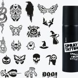 Happy Halloween Dövme Şablon Seti + Siyah Sprey