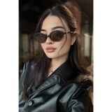 happy line Narrow oval cat eye güneş gözlüğü - ÖZEL DERİ KILIF SİLME BEZİ HEDİYELİ
