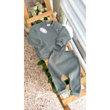Happy Moon Bebek kıyafetleri hediyelik ikili takım eşofman sweat üst şalvar alt pamuklu rahat
