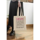 Happy Mother's Day No:2 Baskılı Anneler Günü Hediyelik Bej %100 Pamuklu Ham Bez Bej Çanta