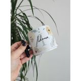 Happy Mountains Isme Özel Kişiye Özel Sarı Baskılı Porselen Çiçek ve Yaprak Desenli T Kupa Bardak Latte Fincanı - 180 ml - Renkli