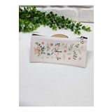 happy mountains Kişiye Özel Isme Özel Bez Kalemlik Pembe Papatya Ve Yaprak Desenli Mini Organizer