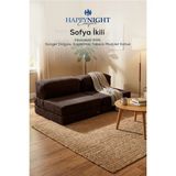 Happy Night Sofya İkili Koltuk | Oyun Koltuğu | Sünger Koltuk | Sinema Koltuğu. 90X180 cm - Kahve