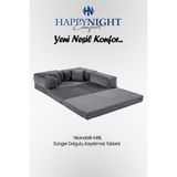 Happy Night Sofya Küçük Köşe | Aktivite Koltuğu | Oyun Koltuğu | Sünger Koltuk | Sinema Koltuğu. 180X180 cm - Antrasit