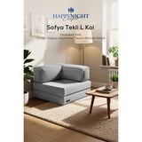 Happy Night Sofya Tekli Koltuk L Kol | Oyun Koltuğu | Sünger Koltuk | Sinema Koltuğu. 90X90 cm - Gri