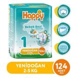 Happy No:1 Yenidoğan 124 Adet Bebek Bezi