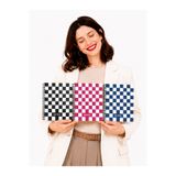 Happy Notes A5 Spiralli Karton Kapak 3’lü Set Kareli Okul Defteri 80 Yaprak, Ders Programlı, Chess Series