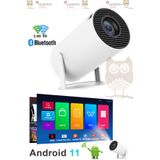 Happy Owl Taşınabilir Sinema Projektörü 4K Ev Sineması Android 12 130" inç Yansıtma Projeksiyon.