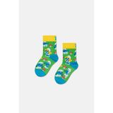 Happy Socks - 7-9 Yaş Yeşil Şirinler ve Mantar Desenli Çocuk Pamuklu Çorap - 7 - 9 Yaş